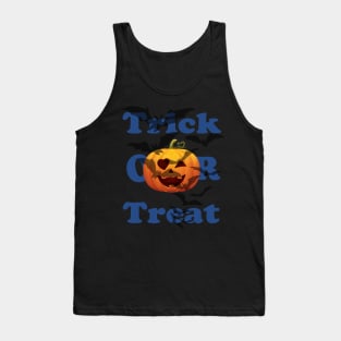 Funny Halloween Gift Trick or treat with scary pumpkin face for men and women Tank Top